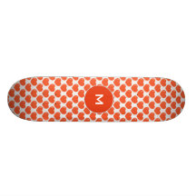 Red hearts pattern custom skate board
