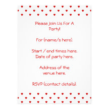 Red Hearts Pattern on a White Background. Announcements