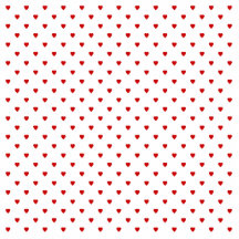 Red Hearts Pattern on a White Background. Acrylic Cut Out