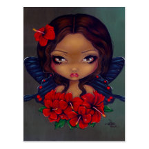 "Red Hibiscus Fairy" Postcard