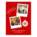 Red Holidays Custom Photo Postcard