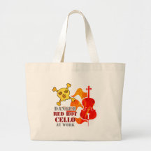 Red Hot Cello Tote Bags