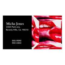 Red Hot Lipstick Lips Business Card