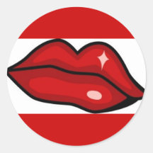 RED HOT LUCIOUS KISS LIPS SHINY LIPGLOSS BEAUTY STICKERS