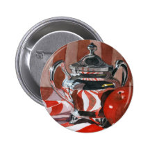 Red in Silver Reflections Pins
