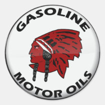 Red Indian Gasoline vintage sign crystal vers. stickers