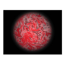 Red Ink Globe Post Card