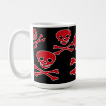 Red Jolly Roger Pirate Mug