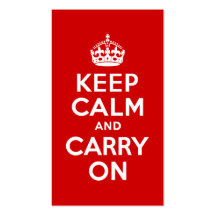 Red Keep Calm and Carry On Business Cards