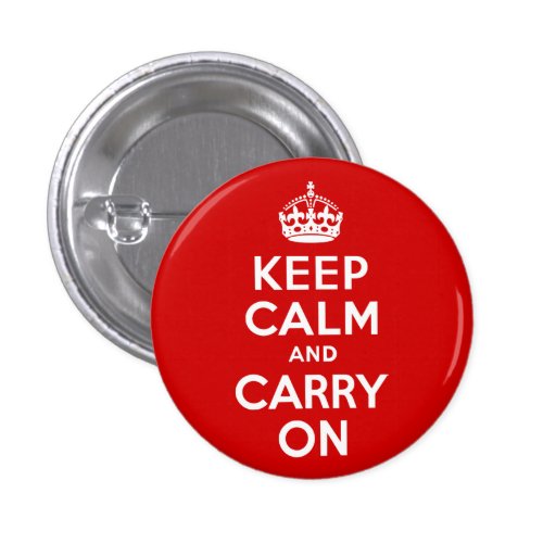 Red Keep Calm and Carry On Buttons