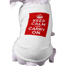 Red Keep Calm and Carry On Pet Clothes