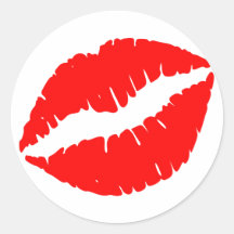 Red Kiss Round Sticker