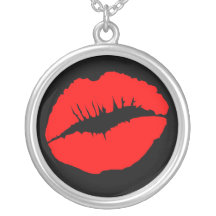 Red Kissy Lips Necklaces
