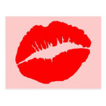 Red Kissy Lips Post Cards