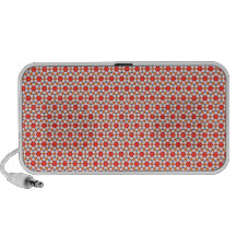 Red kitsch flower pattern travelling speaker