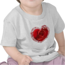 Red Lace Heart baby t-shirt