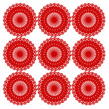 Red Lace Pattern Design. Acrylic Cut Out