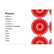 Red Lace Pattern Design. Business Card
