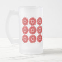 Red Lace Pattern Design. Coffee Mug