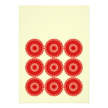 Red Lace Pattern Design. Personalized Invitations