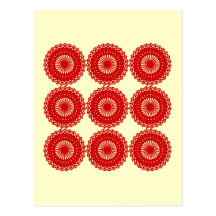 Red Lace Pattern Design. Post Card