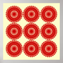 Red Lace Pattern Design. Print
