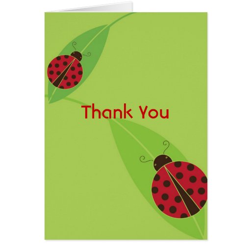 Red Lady Bug Thank You Note Card Zazzle