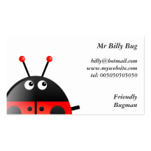 Red Ladybug, Mr Billy Bug, Business Card Templates
