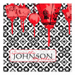 Red Lanterns Wedding Invite Square