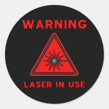 Red Laser Warning Symbol Sticker