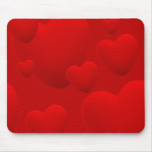 RED LAYERED 3D HEARTS LOVE MOTIVATIONAL SWEETHEART MOUSE PADS