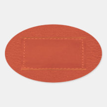 Red Leather Look Designer COWBOYS Oval Stickers