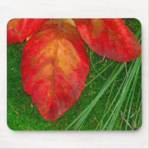 red leaves mouse pad