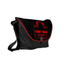 Red Libra Horoscope Symbol Messenger Bag