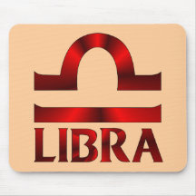 Red Libra Horoscope Symbol Mouse Pad