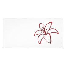 Red Lily Custom Photo Card