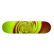 Red Lime Swirl Skate Board
