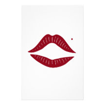 Red Lips Custom Stationery