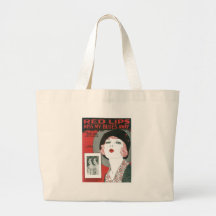 Red Lips Kiss My Blues Away Songbook Cover Tote Bags