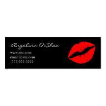 Red Lipstick Skinny Business Card