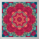 Red Lotus Mandala Posters