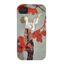 Red Madame Art Deco Design iPhone 4/4S Cases