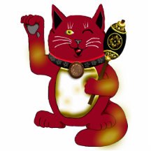 red maneki neko w/hammer photo cut out