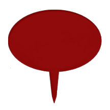 Red maroon oval cake pick