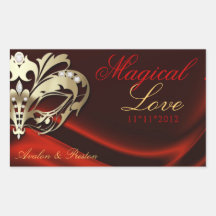 Red Masquerade Gold Candy Buffet Sticker