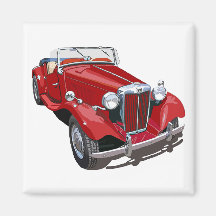 Red MG TD Fridge Magnets