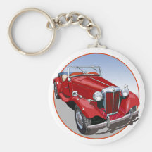 Red MG TD Key Chain