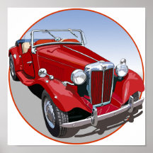 Red MG TD Poster