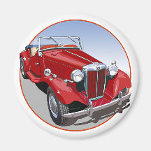 Red MG TD Refrigerator Magnets