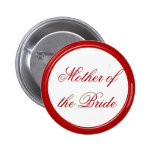 Red Mother of the Bride Wedding Pin